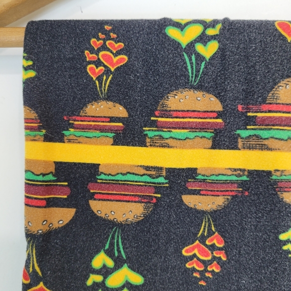 Hamburger Cheeseburger LuLaroe Leggings Tights Size Tall Curvy Funky Pants XXL ! - Picture 7 of 7